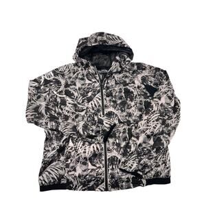 Body Glove Mens Black & White Abstract Packable Hooded Windbreaker Sz XL